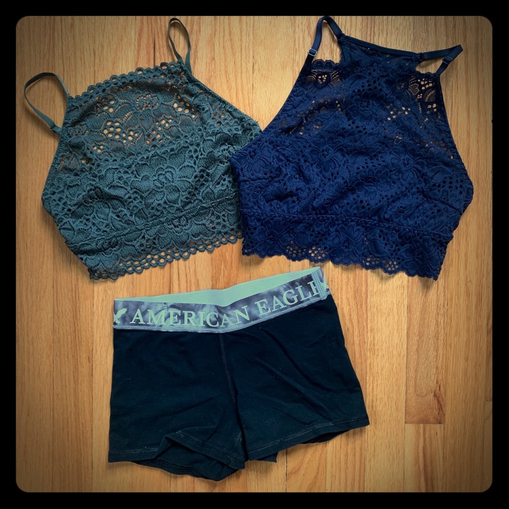 Aerie Bralettes American Eagle Shorts Bundle